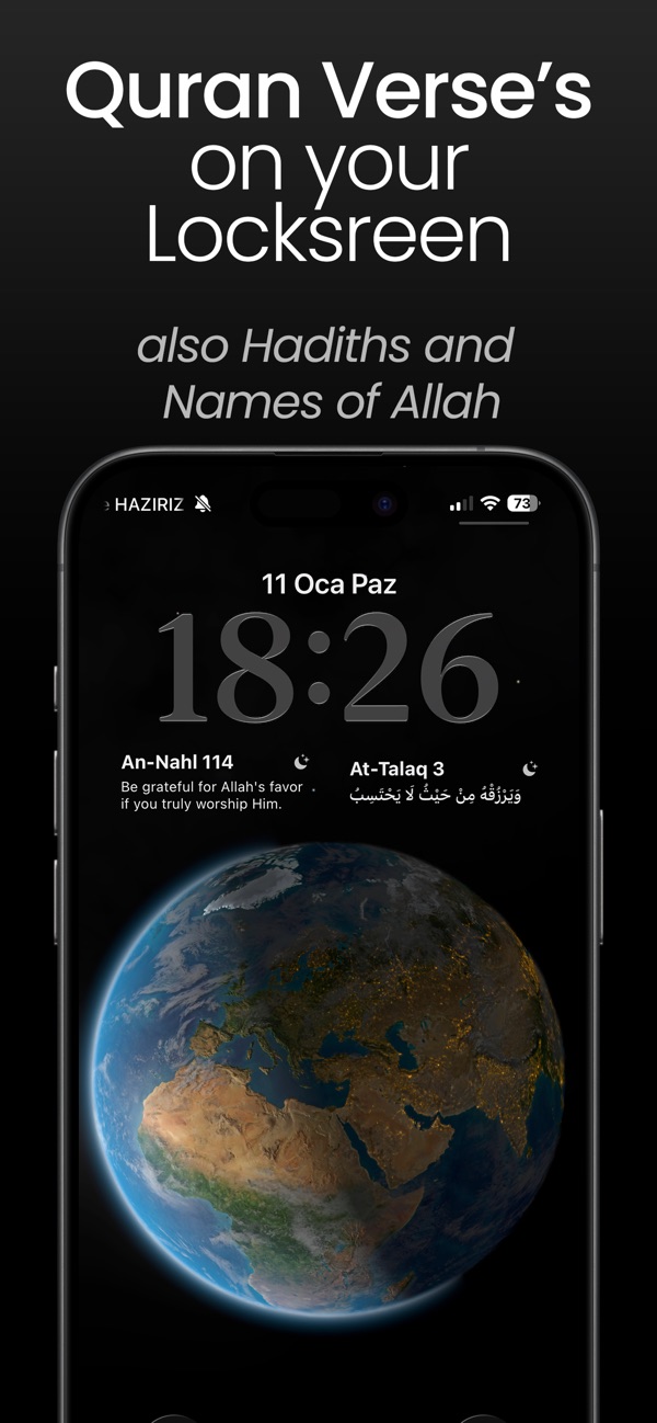 İrade’nin iPhone kilit ekranında ayet gösteren widget’ları